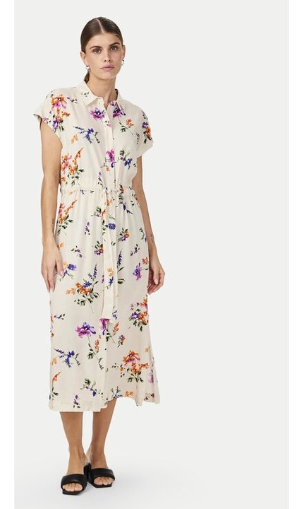 Дамска рокля Yas, екрю, вискоза