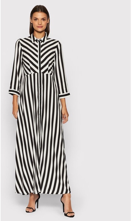 Дамска рокля, yas, черно, бяло, вискоза, XS INTL