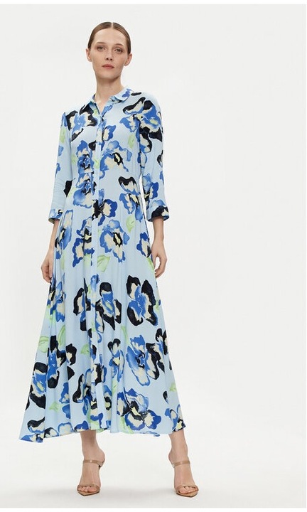 Дамска рокля, Синя, Вискоза, Син