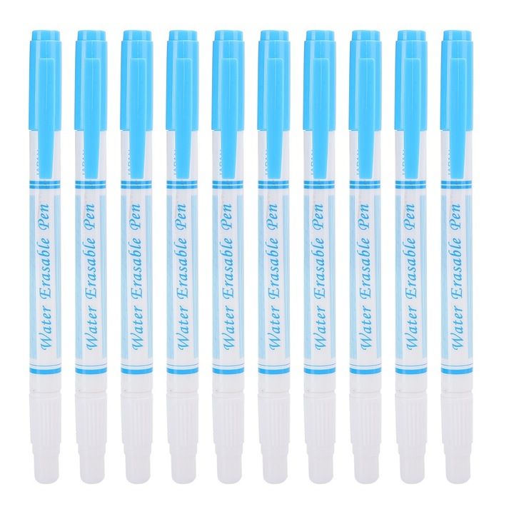 Set 10 Markere Textile cu Capete Duble, Enforose, Albastru, Violet, Rosu, 15.2cm