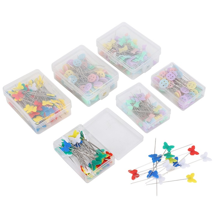 Set 450 Ace de Cusut Manuale, Enforose, Rezistente la Temperatura Inalta, Diverse Forme, Multicolor