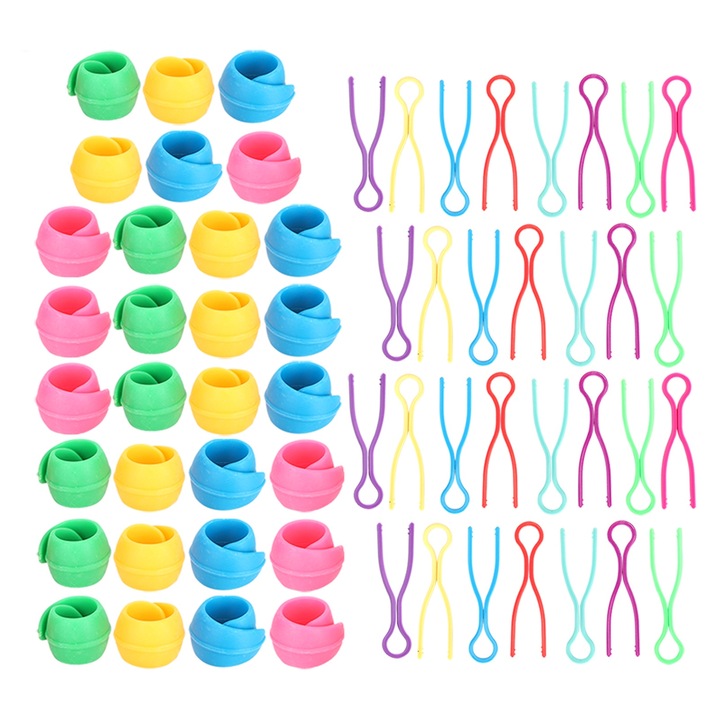 Set 60Pcs Clips pentru Bobine, Enforose, Multicolor, Silicone si Plastic