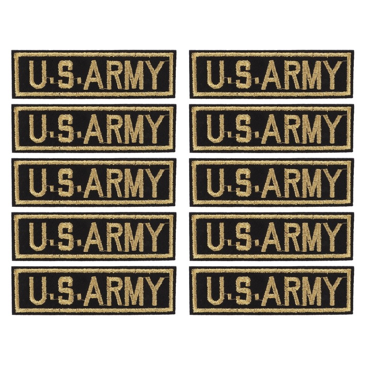 Set 10 Petice pentru Imbracaminte, longziming, Denim, Negru/Auriu