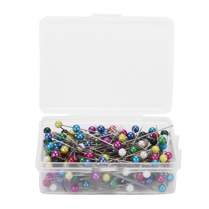 Ace de cusut set 200 bucati, Enforose, multicolor, cu cutie de depozitare