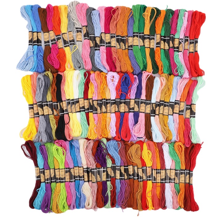 Set 100 fire de broderie cu punct incrucisat, Enforose, multicolor, 8 metri