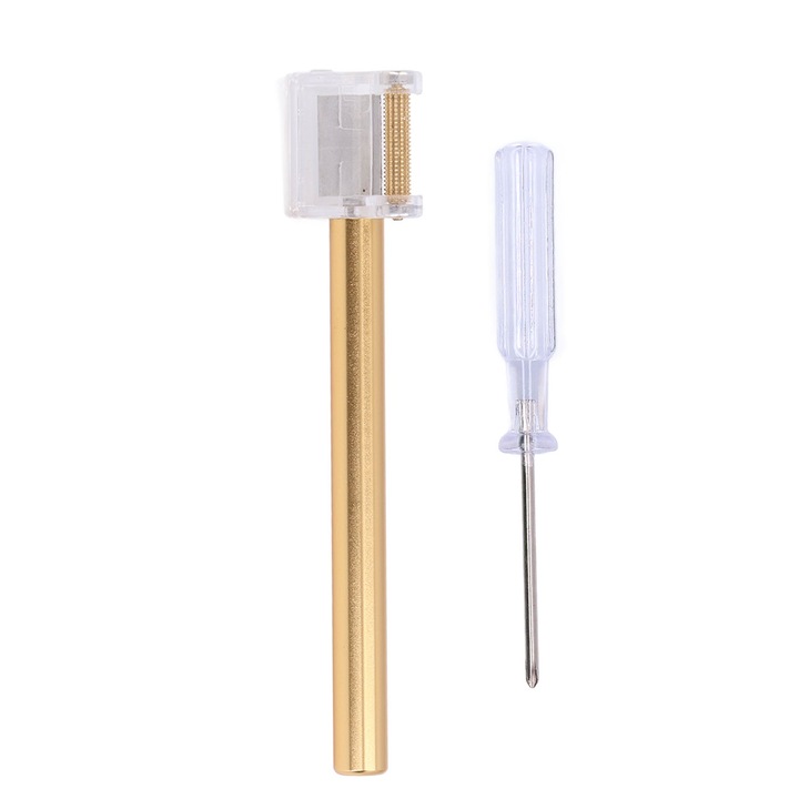 Bőr élfestő toll, nagy sűrűségű, tartós, szép, praktikus, korrózióálló, barkács élolajozó toll dobozzal, arany