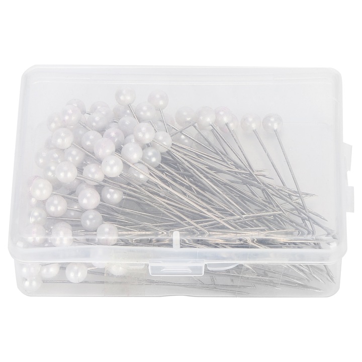 Set 100 ace perle, Enforose, 100 bucati, 6x65mm, inox, plastic