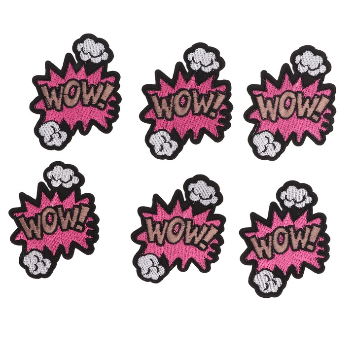 Set 6 Patches Termoadhesive Enforose, Diverse Culori, 5.5x7.5cm