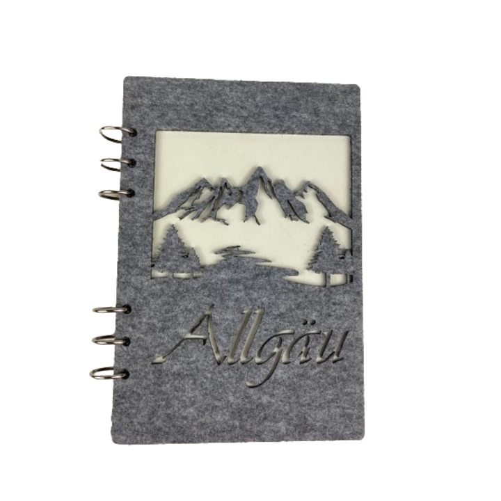 Agenda din MDF si Fetru alb/gri, 15/22, 5 cm Allgäu