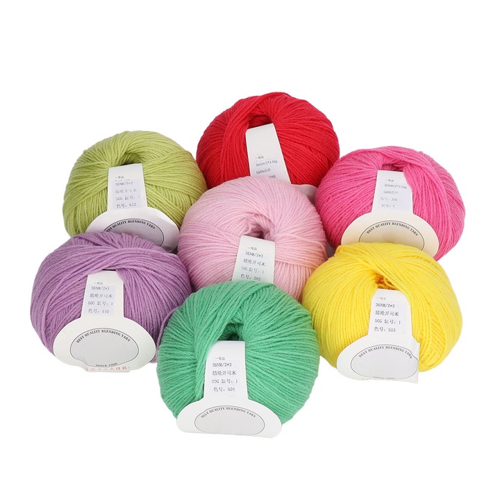 Fire de crosetat, Enforose, 7 bucati, bricolaj, artizanat, anti-pilling, anti-contractie, de bumbac