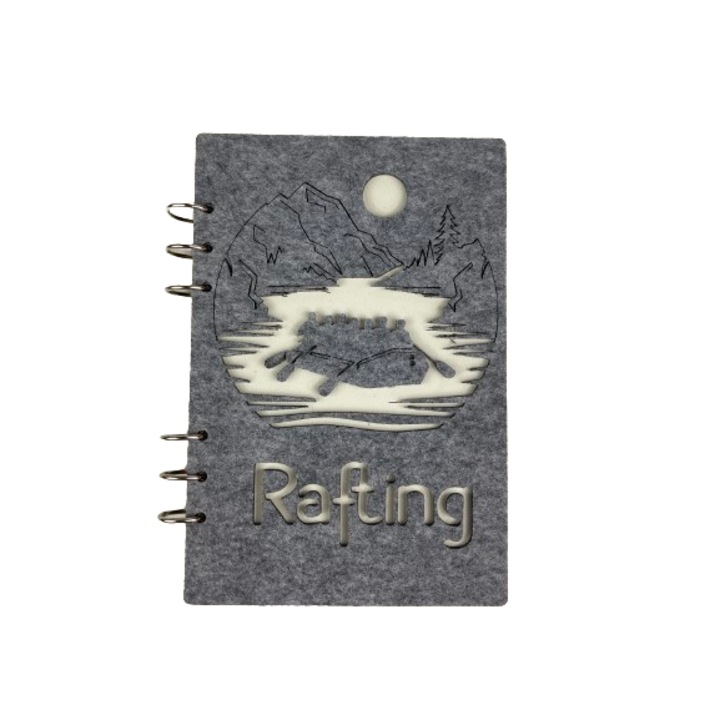 Agenda din MDF si Fetru alb/gri, 15/22, 5 cm Rafting