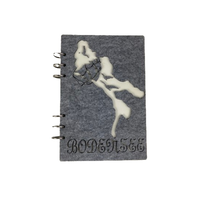 Agenda din MDF si Fetru alb/gri, 15/22, 5 cm BodenSee