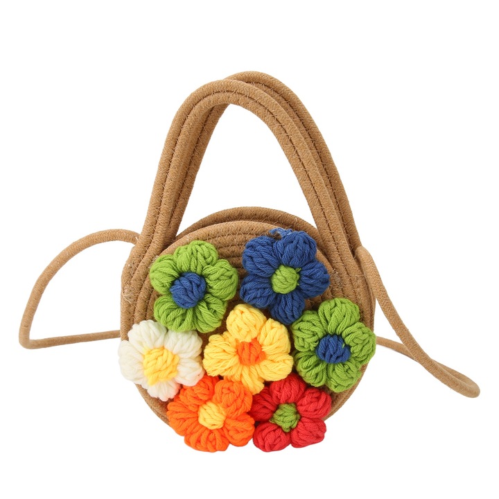 Női virágos táska, Jormftte, tarka, kézzel készített