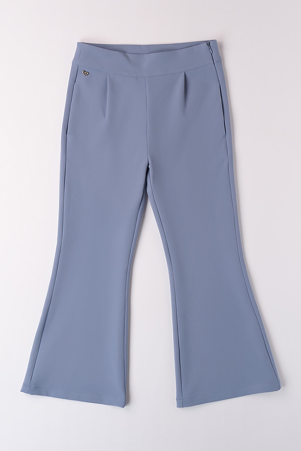Sarabanda, Pantaloni uni cu croiala evazata, Albastru prafuit, 152 CM
