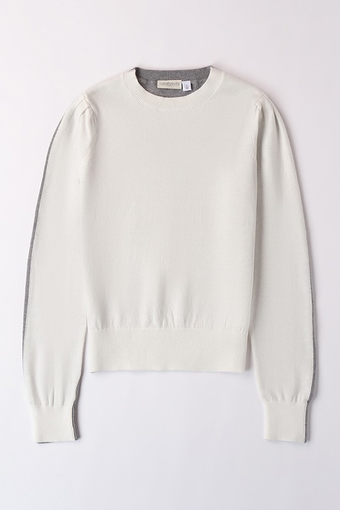 Sarabanda, Kifordítható gyapjútartalmú pulóver, Fehér/Melange szürke, 152 CM
