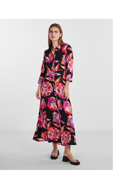 Дамска рокля, yas, 302596744, Многоцветна, Вискоза, Многоцветен