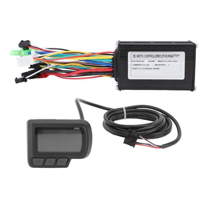 Комплект за модификация на електрически велосипед 17A, Longziming, водоустойчив панел EN06, мотор 250W-350W, метален материал, 22 мм