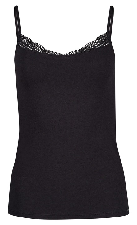 Skiny, Шпиц топ с дантела, Черен, M