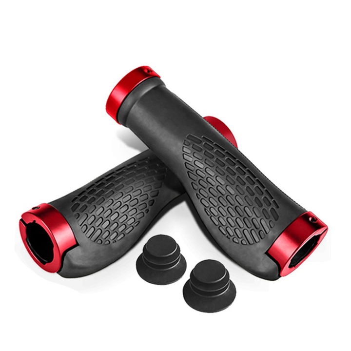 Manere bicicleta BGHYHYHI, set, aluminiu si cauciuc, antiderapante, 130x34mm