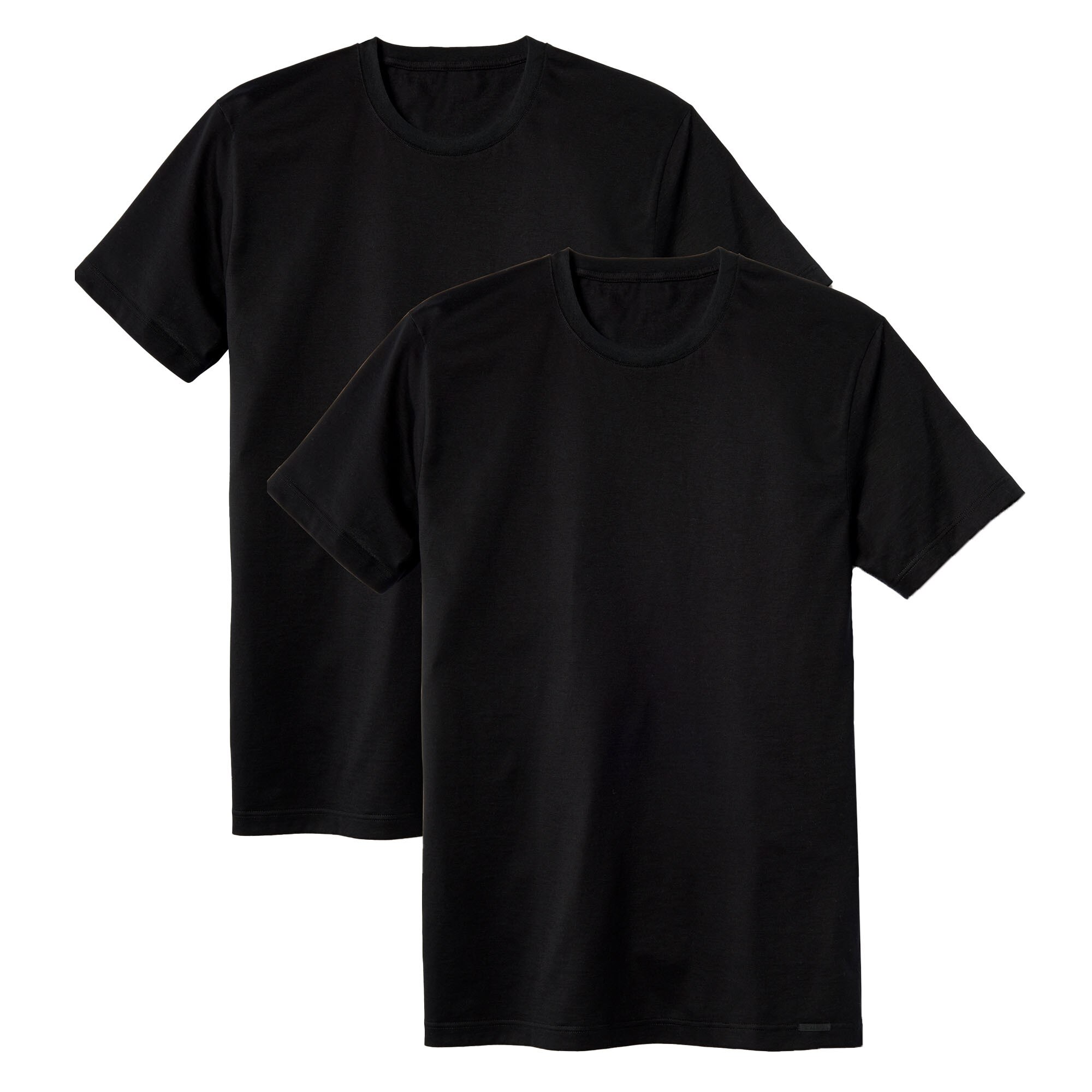 CALIDA, Set de tricouri cu decolteu la baza gatului - 2 piese, Negru, XL