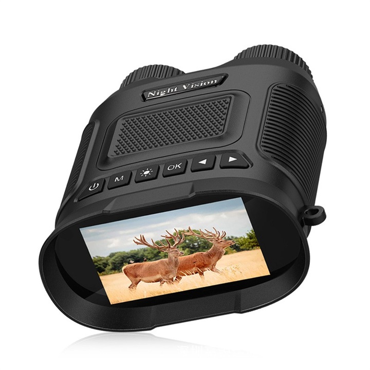 Távcső, infravörös éjszakai látáshoz, hatótáv akár 350 méter, HD fotózás, kompakt és hordozható, 2500 mAh akkumulátor, 8x zoom, fekete