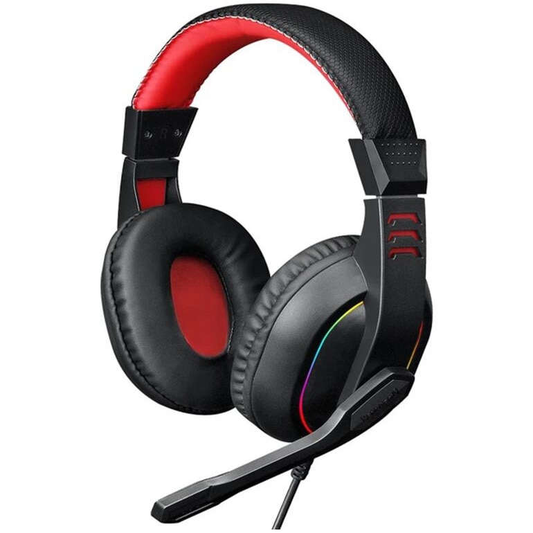 Casti gaming cu fir Redragon Ares, iluminare RGB, microfon inclus, design ergonomic, Negru