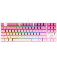 Tastatura gaming mecanica Redragon Cass, iluminare RGB,switch-uri maro, Alb/Roz