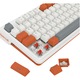 Клавиатура Gaming Redragon Gloria, Механична, RGB подсветка, Червени суичове, Бял