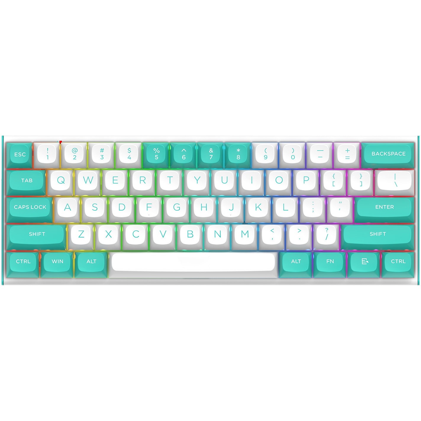 Tastatura gaming mecanica Redragon Fidd K683, 61 taste, iluminare RGB, switch-uri magnetice roz, USB type-C, alb