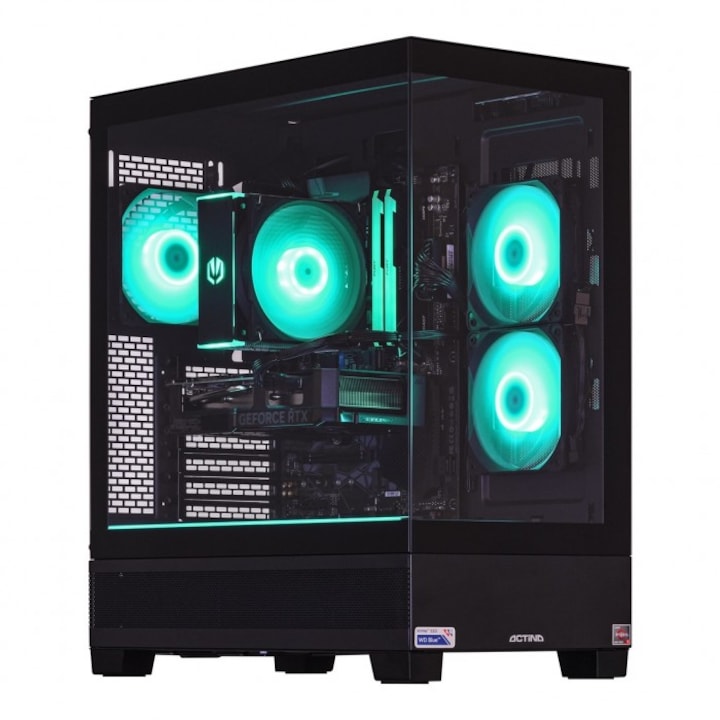 Настолен компютър за игри Actina, Ryzen 5 5600X, 32GB RAM, 1TB SSD, NVIDIA RTX 4060, 600W, черен