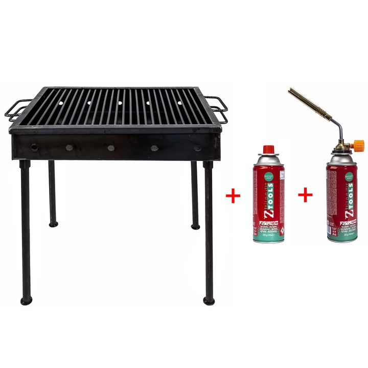 Pachet gratar metalic 50×35 (5208) + Lampa gaz (ZTS 5412) + 2 Butelii 227gr. (5214) / 5208_1