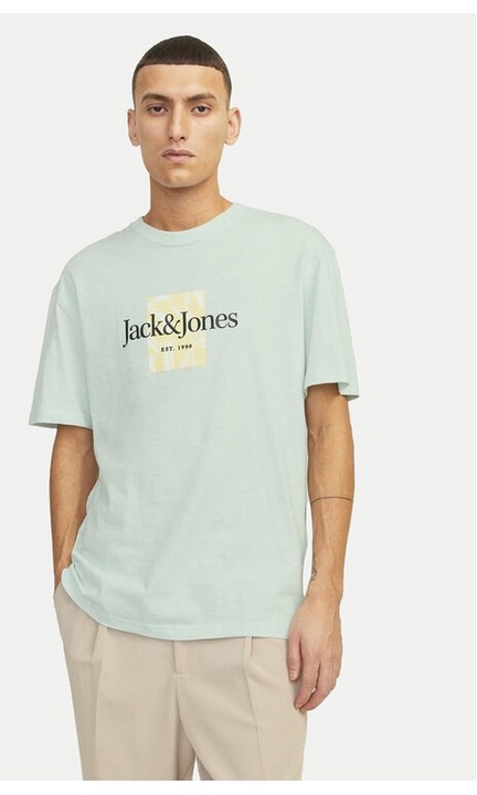 Tricou barbati, Jack & Jones, 531736, Verde, Bumbac, 2XL INTL