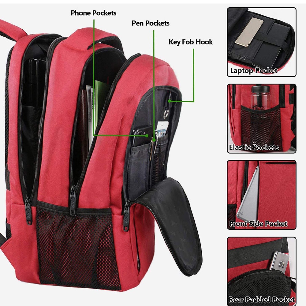 Rucsac de calatorie, AMRINUGL, 18 inch, Rosu