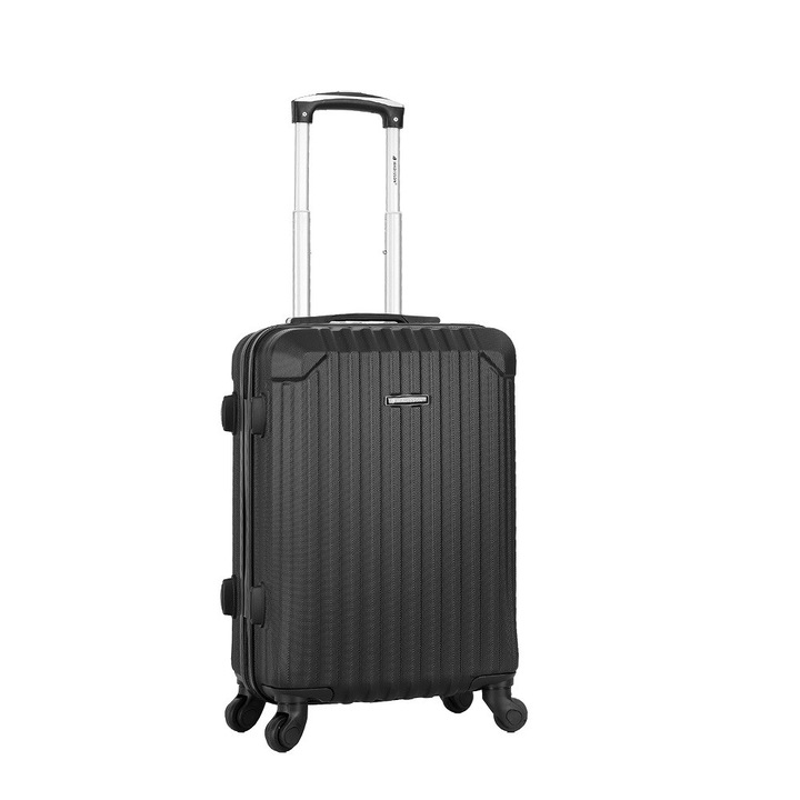 Troler de cabina Madisson SW44204, ABS, 4 roti, cifru, 55 cm, negru