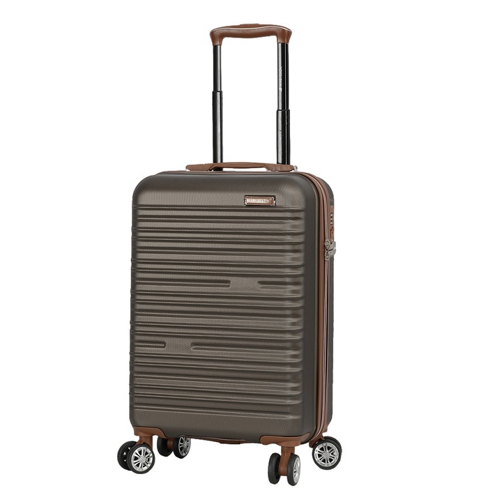 Troler cabina Madisson SW33803, ABS, cifru, 4 roti duble, 55 cm, maro