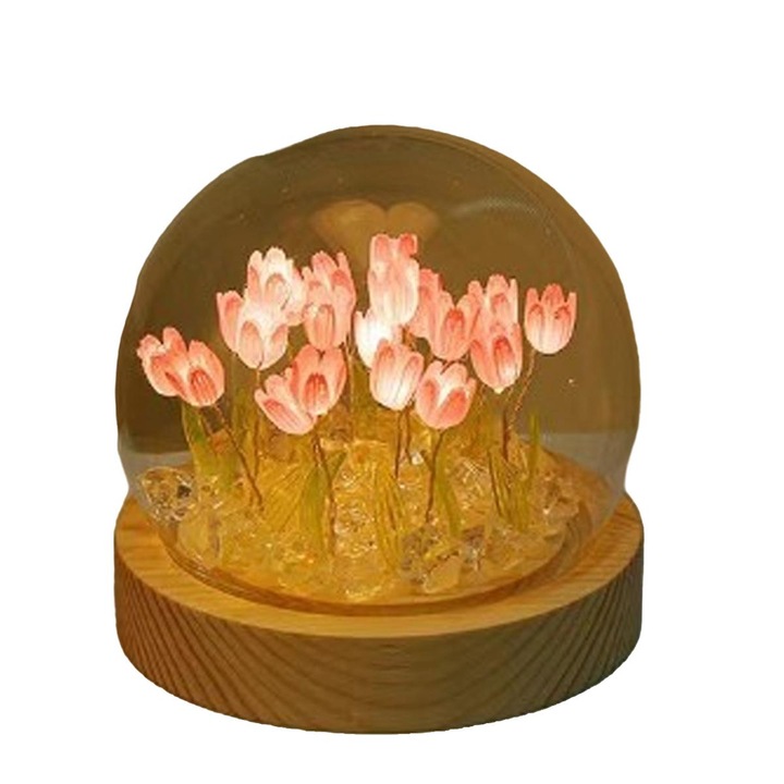 Jormftte kézzel készített lámpa, virágos lámpa, 10x10x10cm