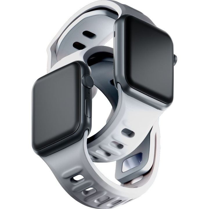 3mk силиконова каишка за Apple Watch 38/40/41 мм, бяла