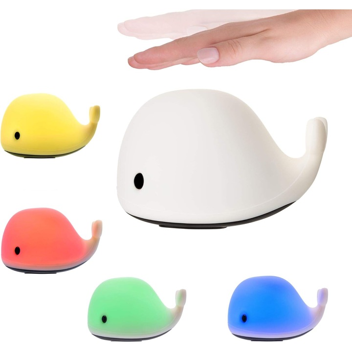 Vehicula de noapte draguta pentru copii, lumina portabila si sigura de noapte din silicon moale lavabil cu caracteristica reincarcabila prin USB pentru camerele pentru bebelusi si copii mici