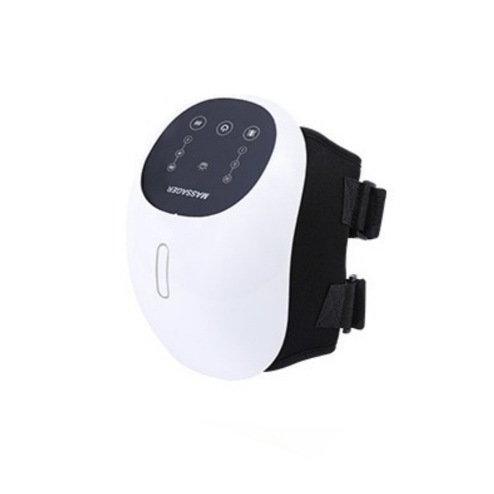 Масажор, горещ компрес, вибрация, физиотерапия с червена светлина, 3 скорости, регулируеми, преносим, времеви, 2200mAh батерия, индикатор за зареждане, за коляно