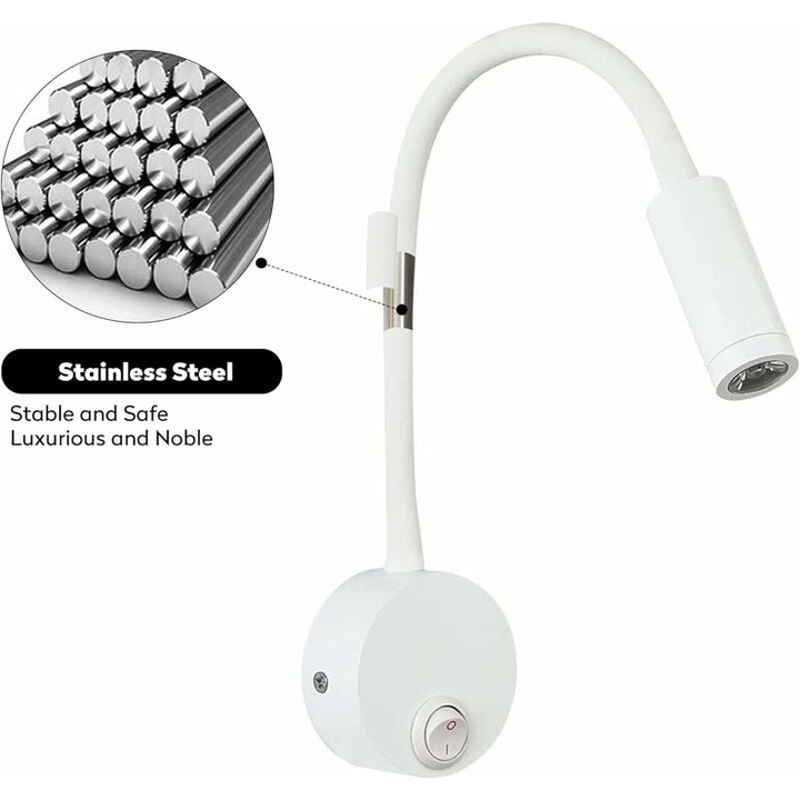 Irányított fali lámpa, fókuszált világítás, állítható kialakítás, 50 000 órás tartósság