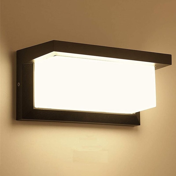 Аплик с LED за открито 18W, студено бяла 6000K, алуминий, IP65, енергоспестяващ