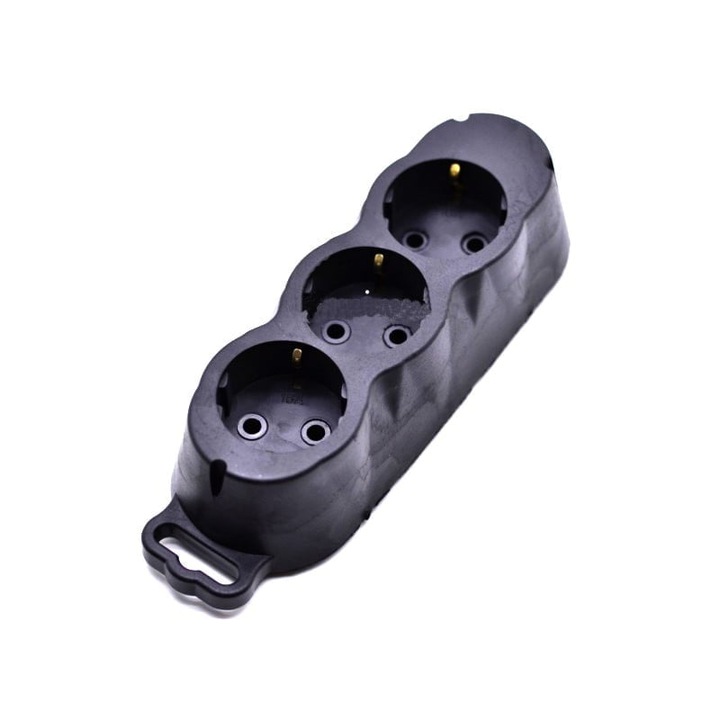 Cap Prelungitor Profesional, 3 Prize Schuko, Cauciucat, Impamantare, cu CP