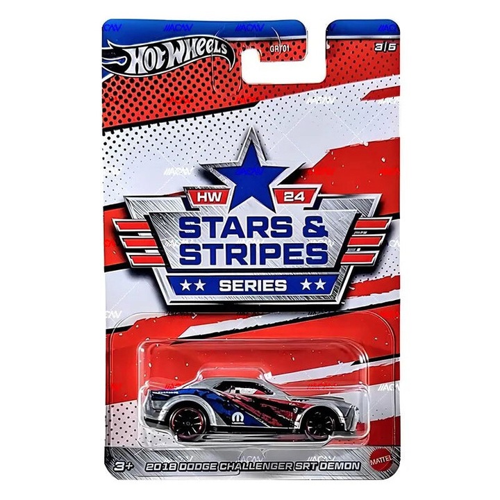 Hot Wheels 2024 Stars & Stripes 2018 Dodge Challenger SRT DEMON кола