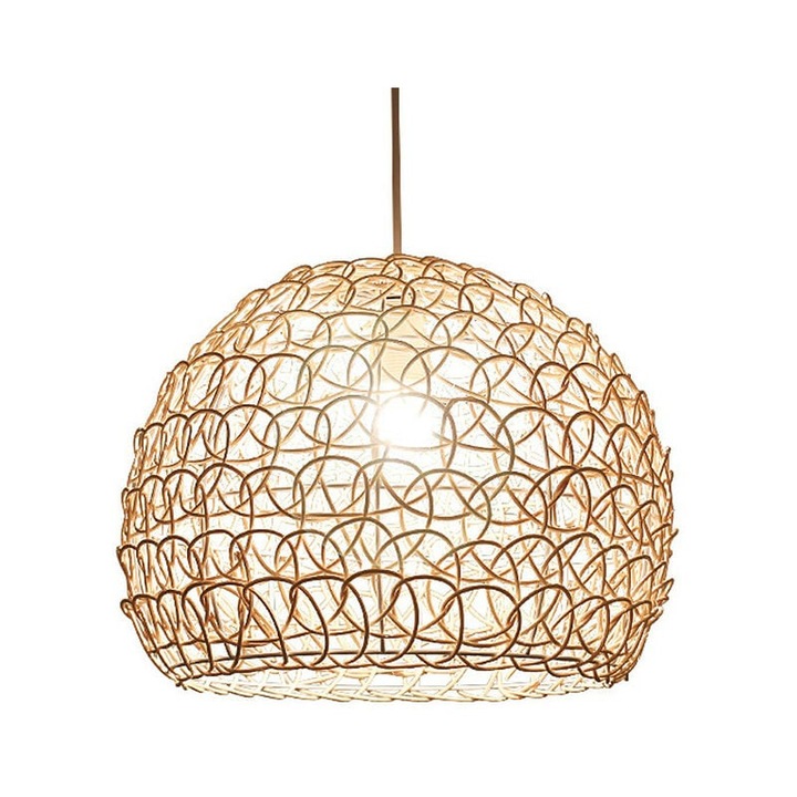 Pendul din bambus impletit manual, 25cm, stil rustic, inaltime ajustabila
