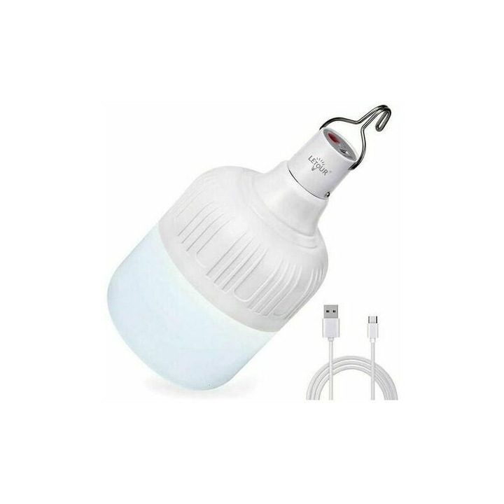 Hordozható LED izzó 60 W, 5000 lumen, USB töltés, ideális kültéri használatra