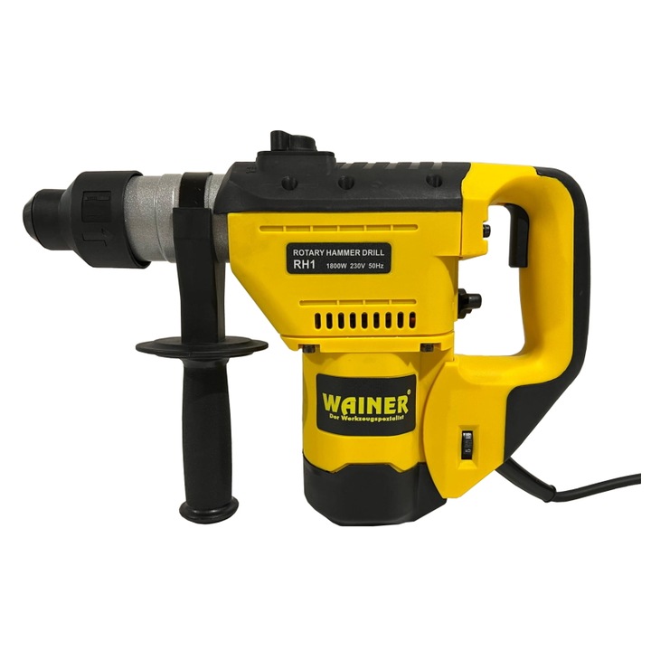 Forgókalapács, 1800W 7J SDS+ WAINER RH1, kiegészítő rezgéscsillapító fogantyú