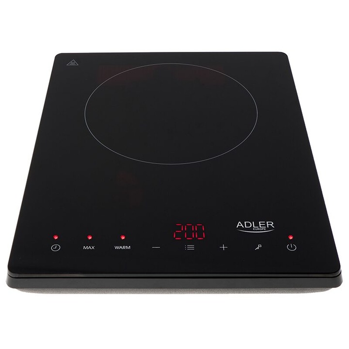 Индукционен котлон 2000 W, 1 горелка, диаметър 190 мм, Стоп таймер, LCD екран