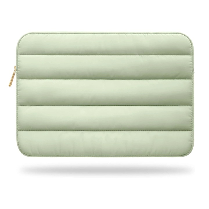 Geanta Laptop/iPad portabila Timebox, 13'', 14'' inch, pentru Notebook, Ultrabook, captusit interior cu microfibra, impermeabila, Compatibila MacBook Pro/Air, iPad Pro 12.9"/13", iPad Air 13", Verde