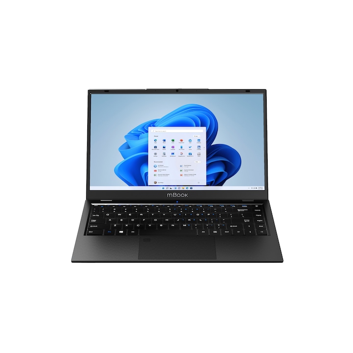 Laptop Maxcom Office mBook14 Lite cu procesor Intel® Celeron® N4020 4M Cache pana la 2.80 GHz, ecran 14”, 1366×768, 4GB, SSD 128 GB, Intel UHD 600, Windows 11 Home, negru