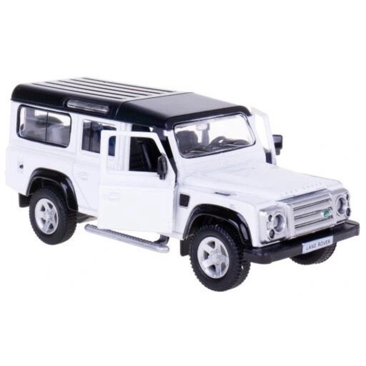 Автомобил Daffi модел RMZ Land Rover Defender 110 бял металик с отворени врати 3+